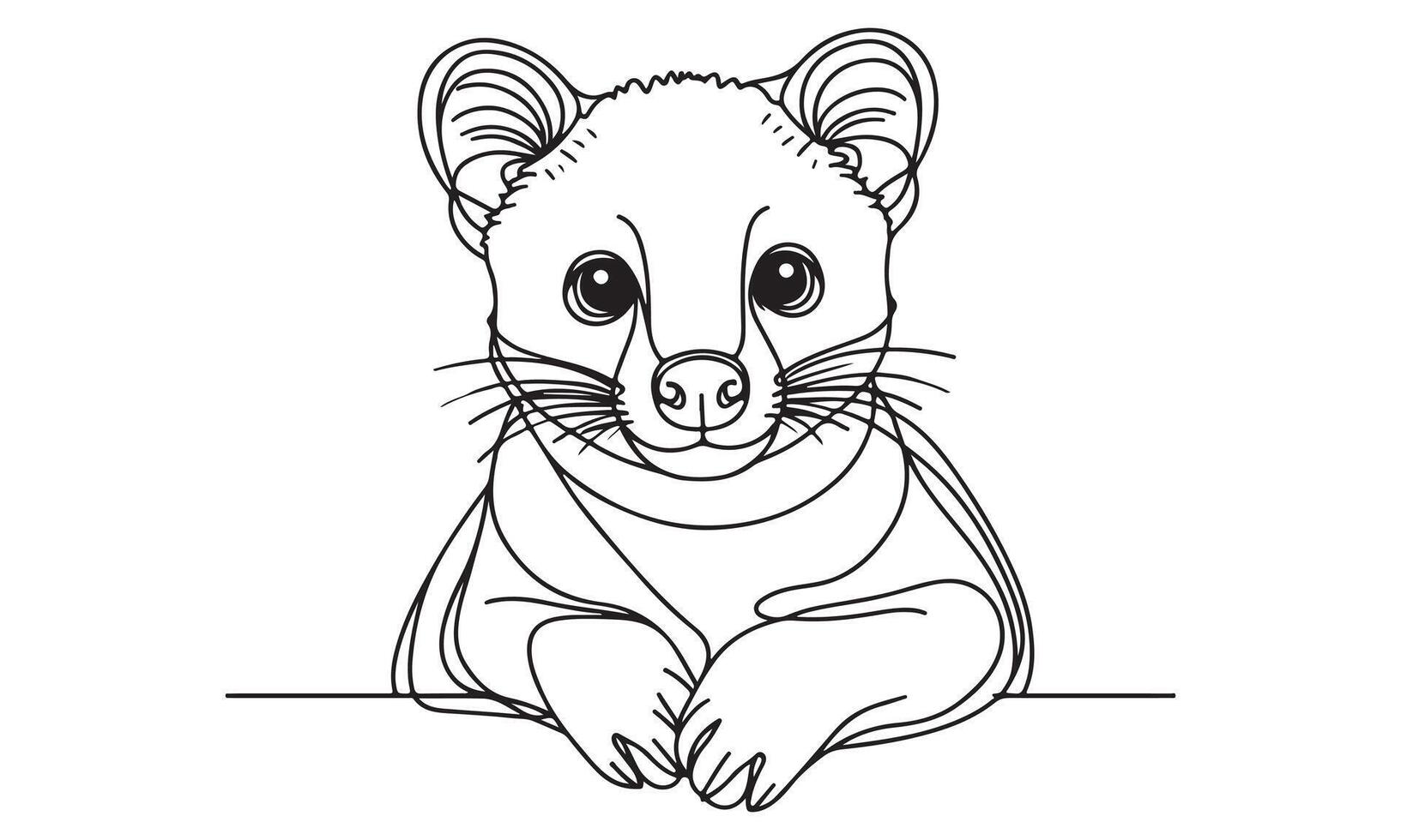 A drawing of a cute little animal vector