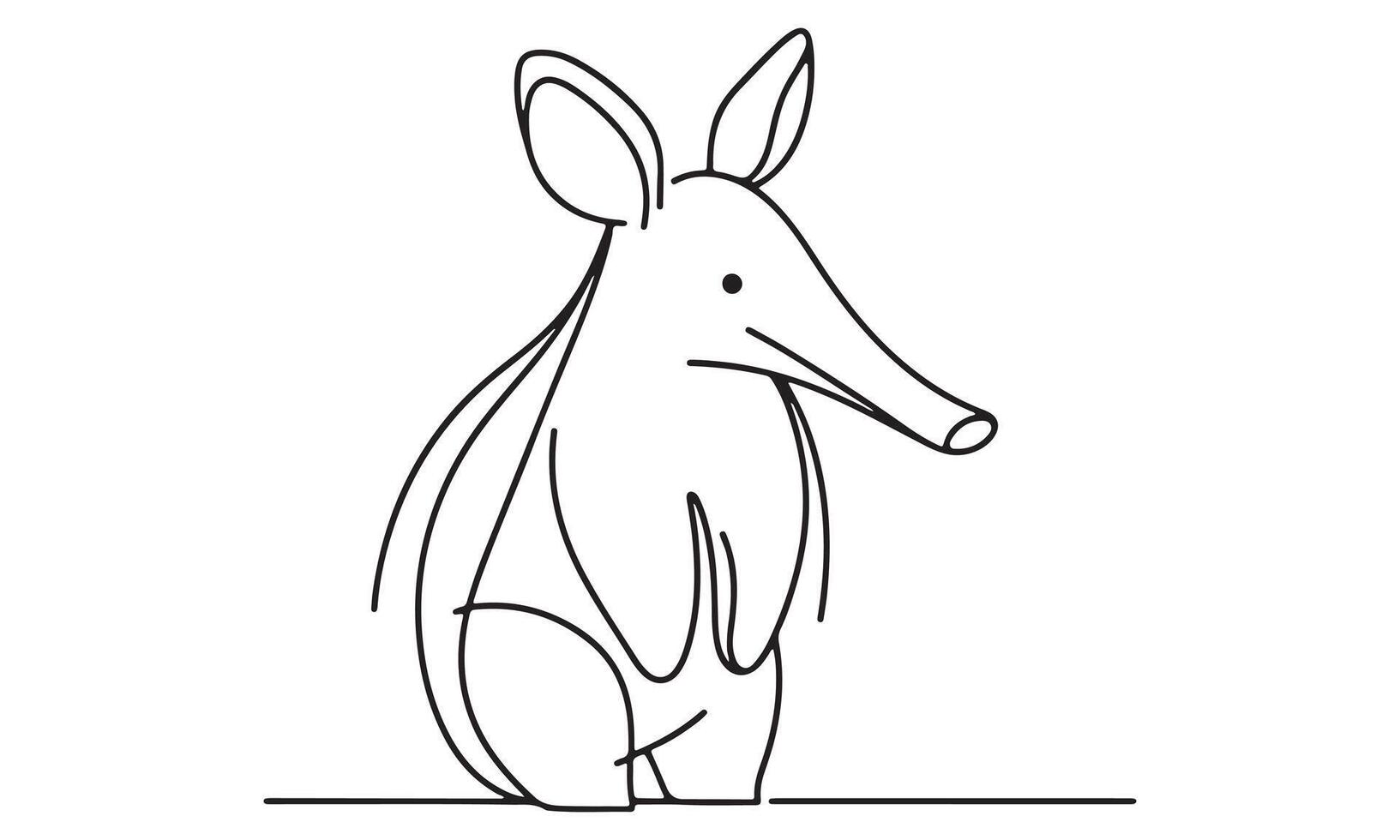 A drawing of an armadillo with a long tail vector