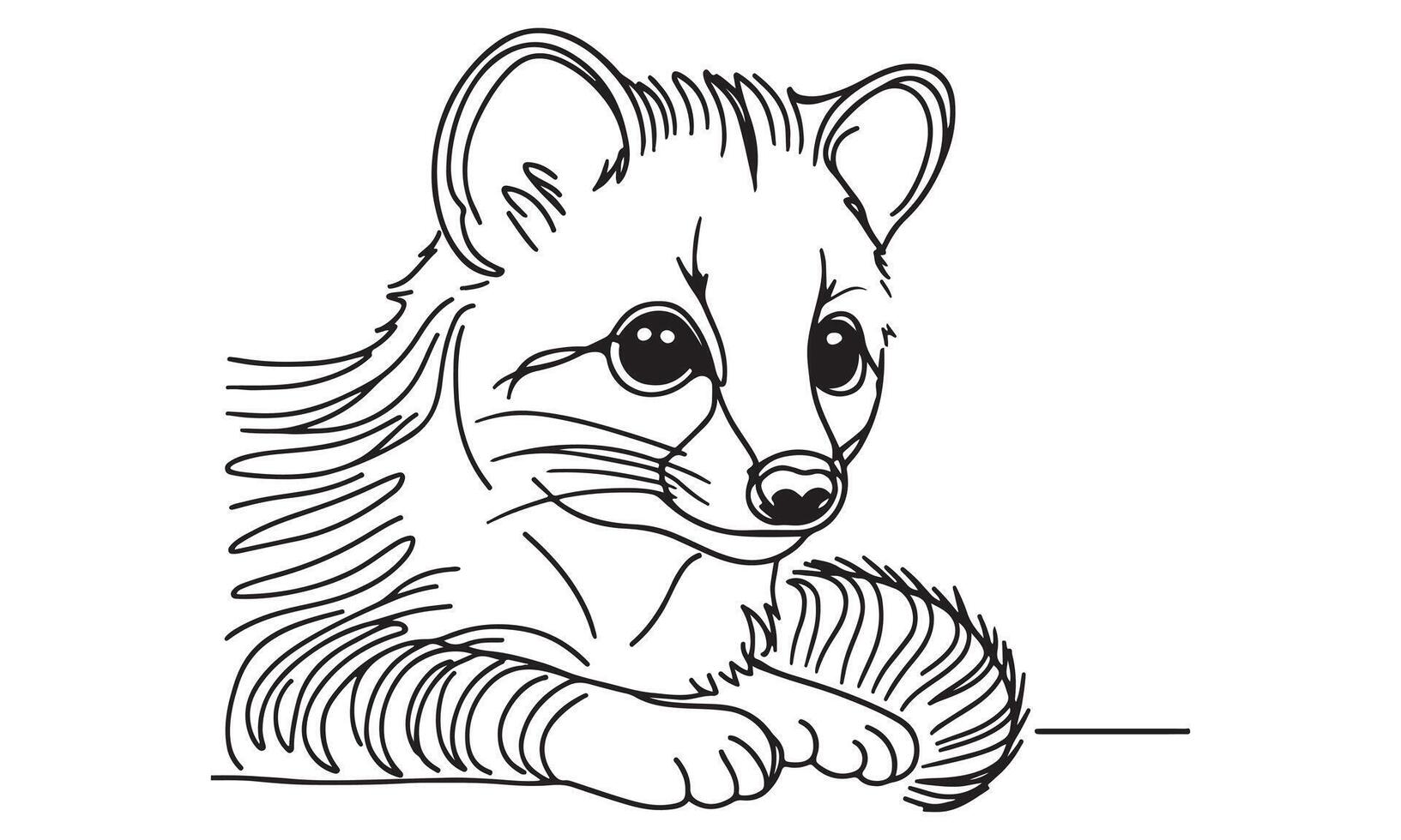 A coloring page of a fox vector