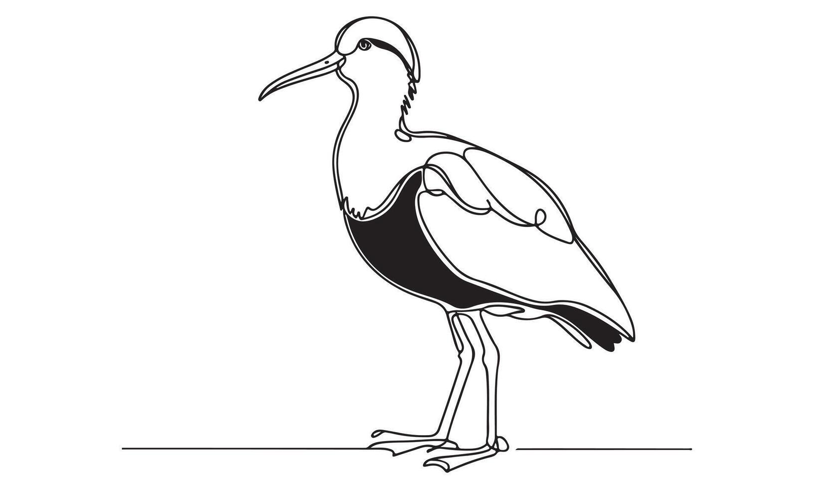 A drawing of a bird standing on a white background vector
