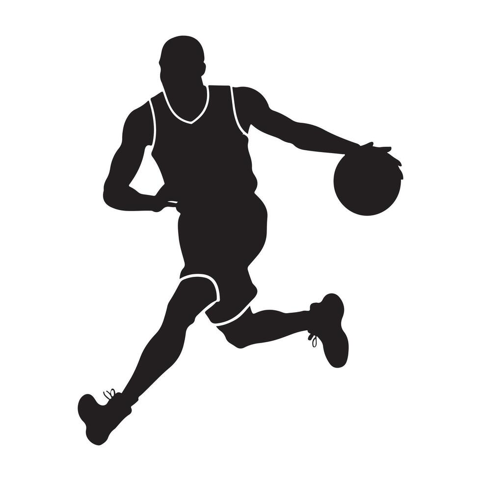 Basketball player silhouette on white background vector