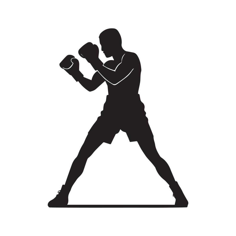 Silhouette of a boxer on a white background vector