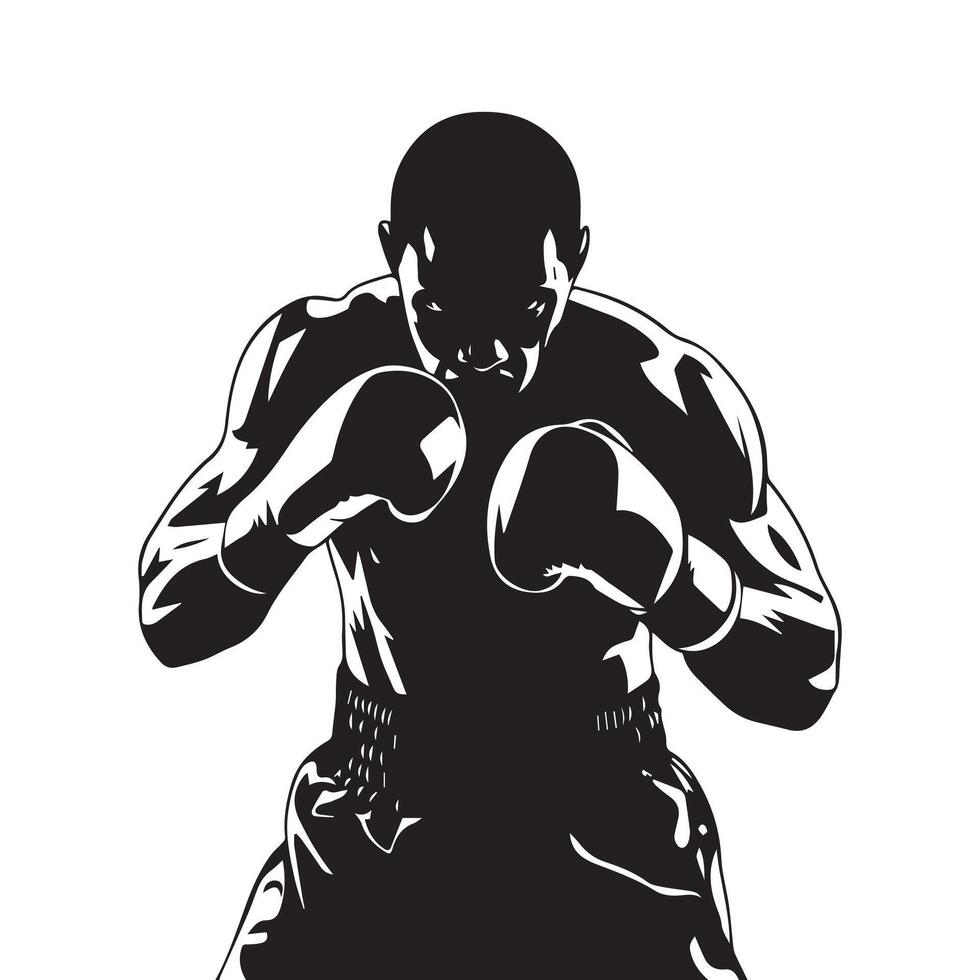 Boxing silhouette illustration vector
