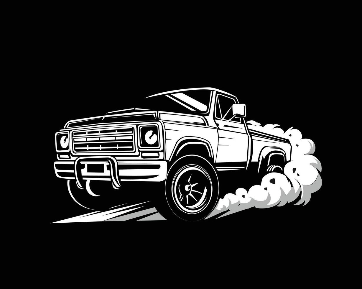 pick up with smokey road vector