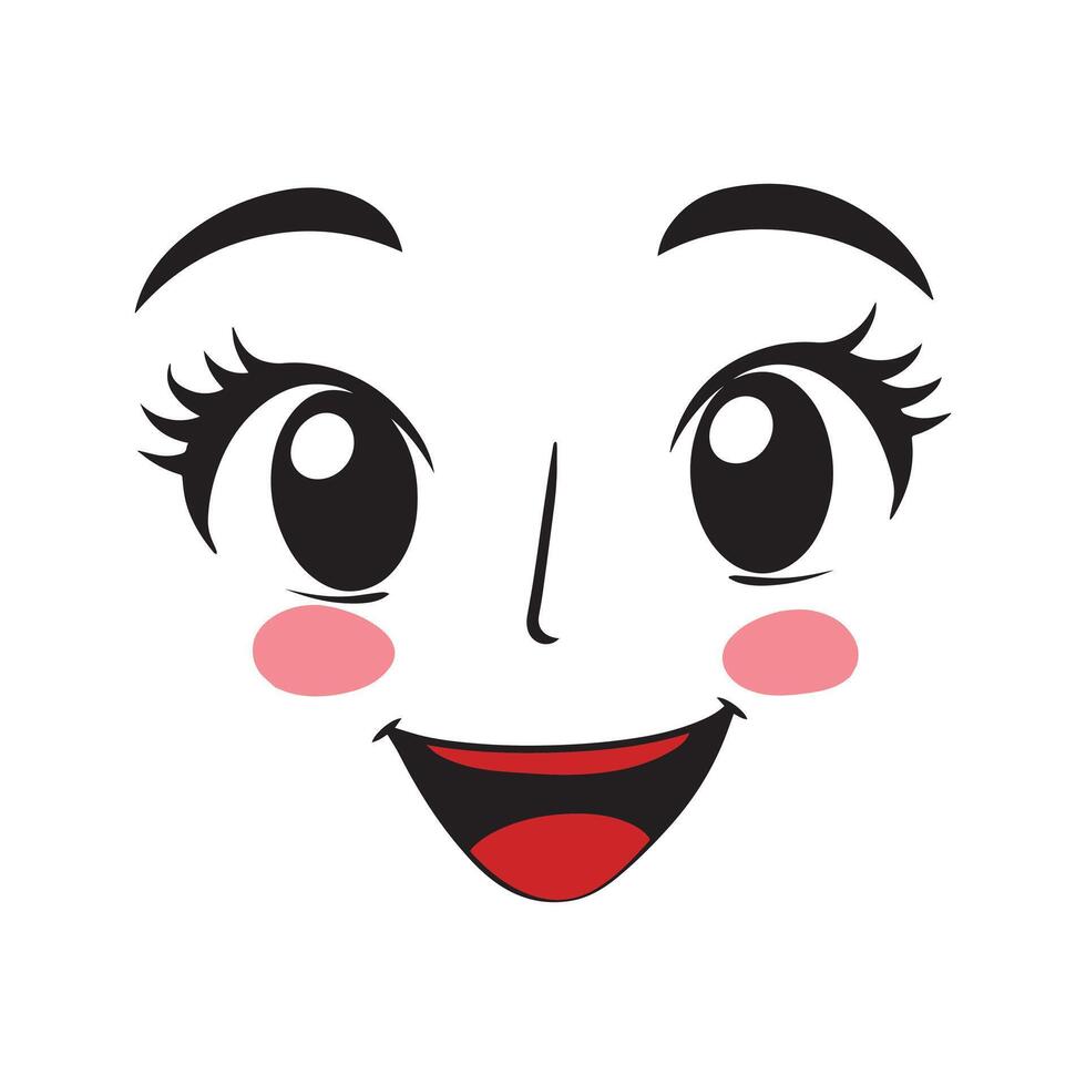 Facial Mood isolated clipart Design - Face Expressions illustration vector