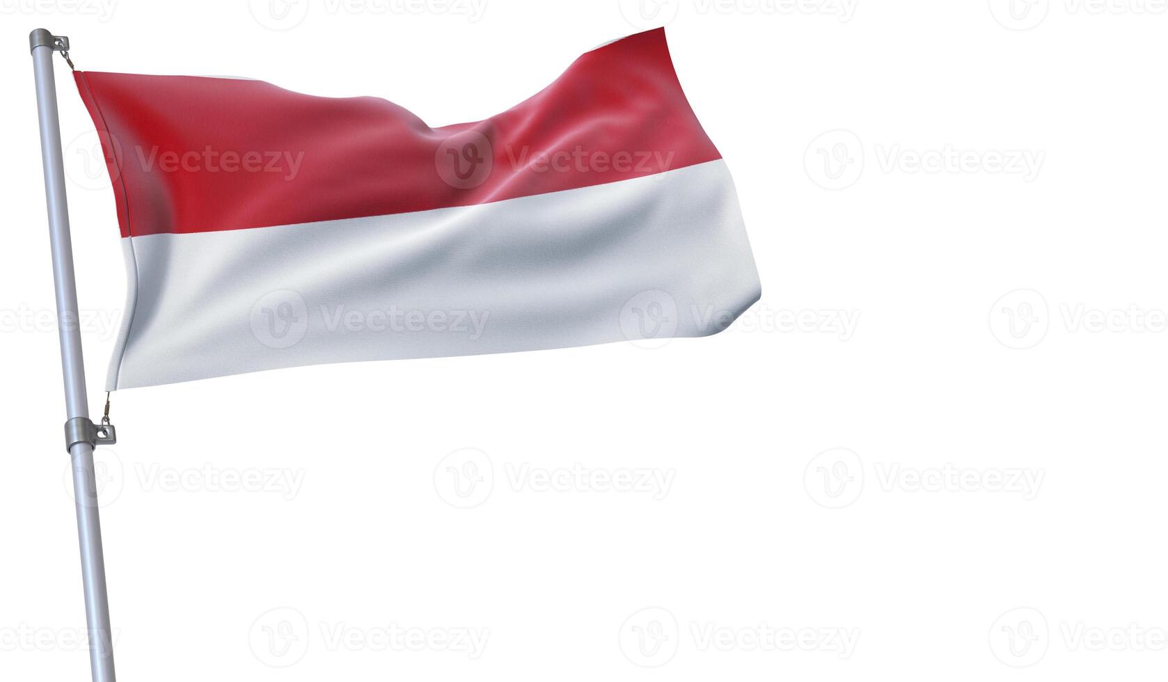 a flag is waving in the wind of Indonesia on a white background photo