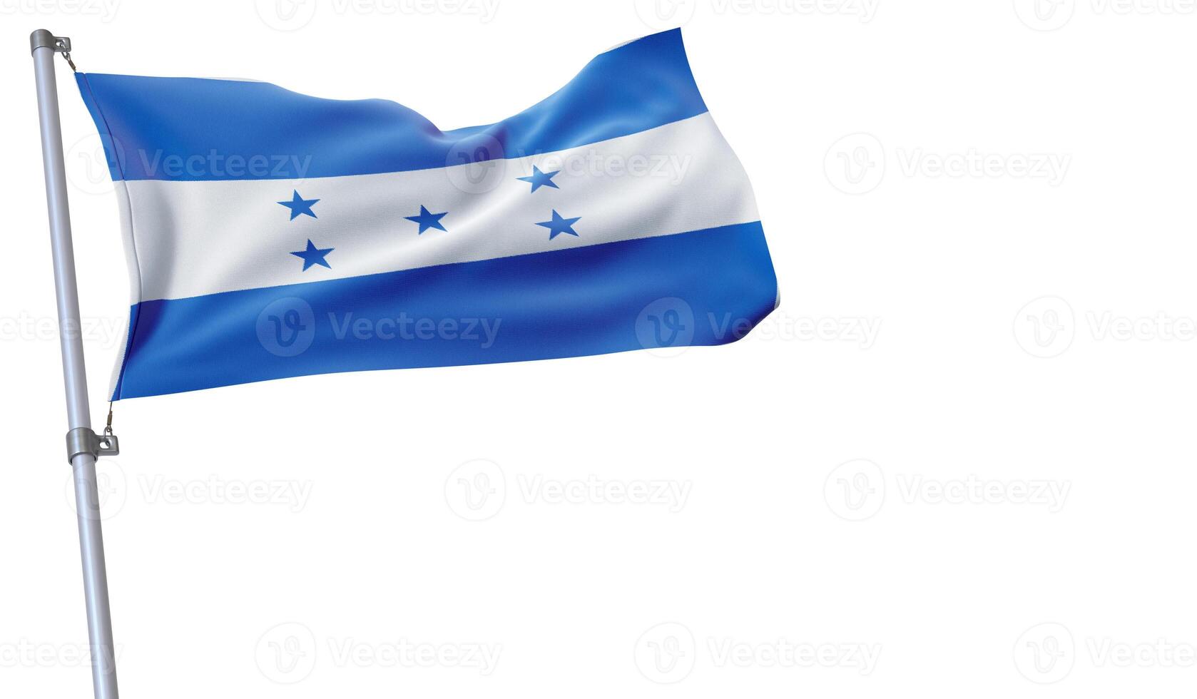 a flag is waving in the wind of Honduras on a white background photo