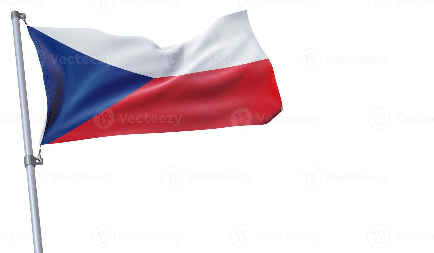 a flag is waving in the wind of Czech Republic on a white background photo