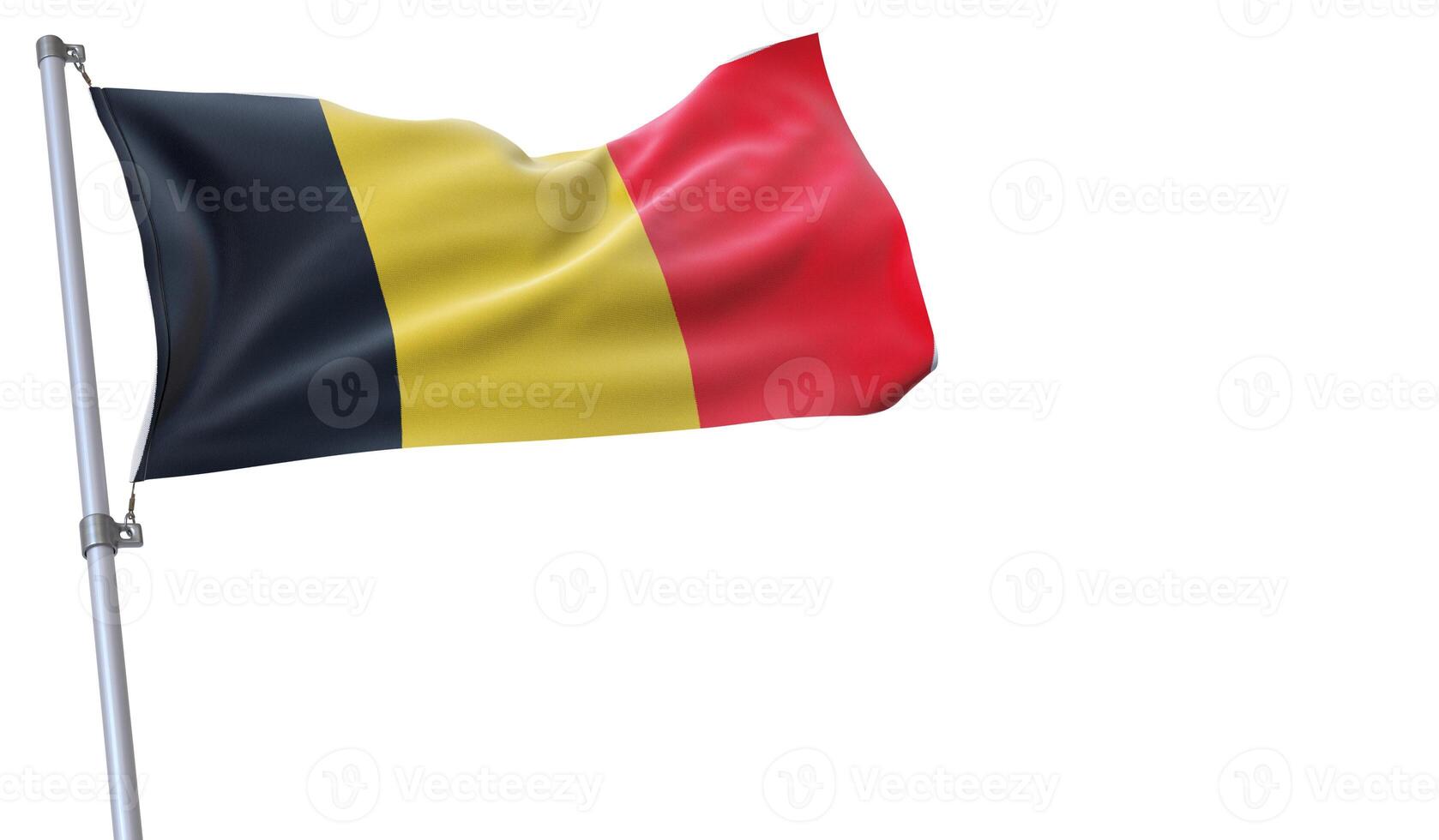 a flag is waving in the wind of Begium on a white background photo