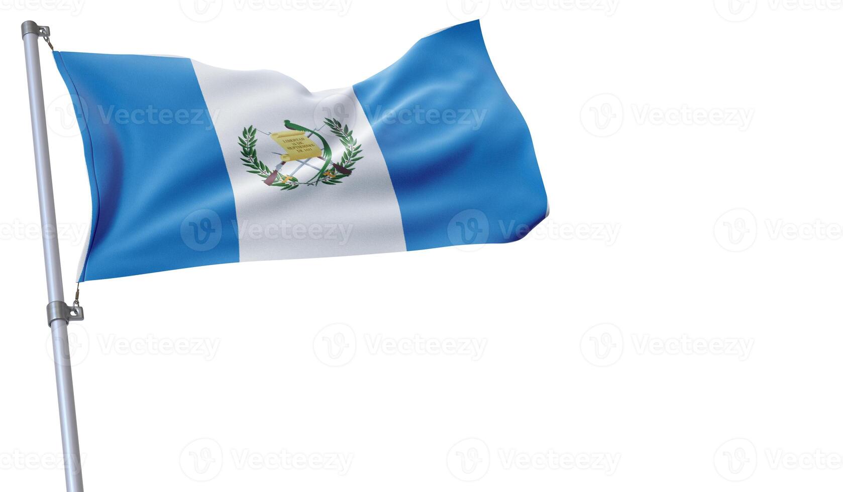 a flag is waving in the wind of Guatemala on a white background photo