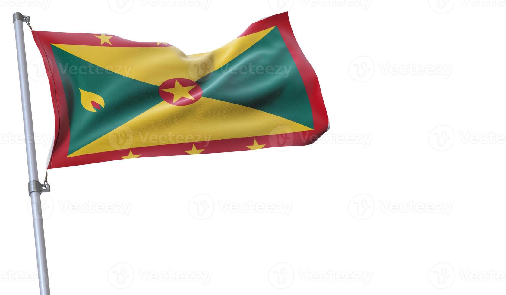 a flag is waving in the wind of Grenada on a white background photo