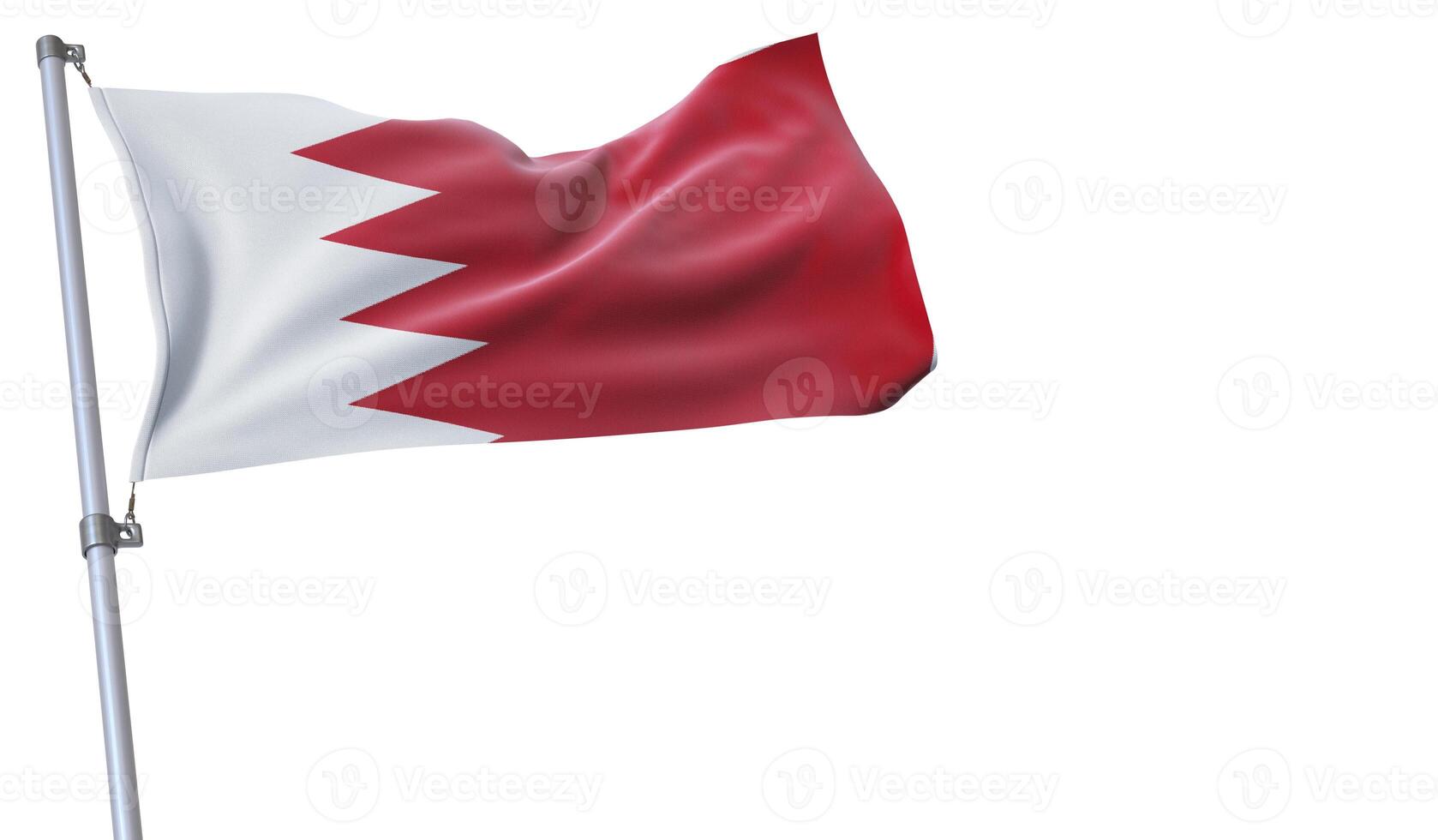 a flag is waving in the wind of Bahrain on a white background photo