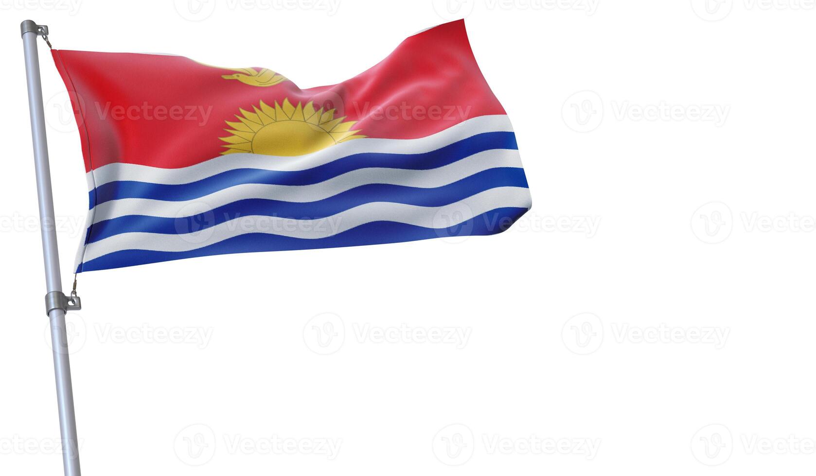 a flag is waving in the wind of Kiribati on a white background photo
