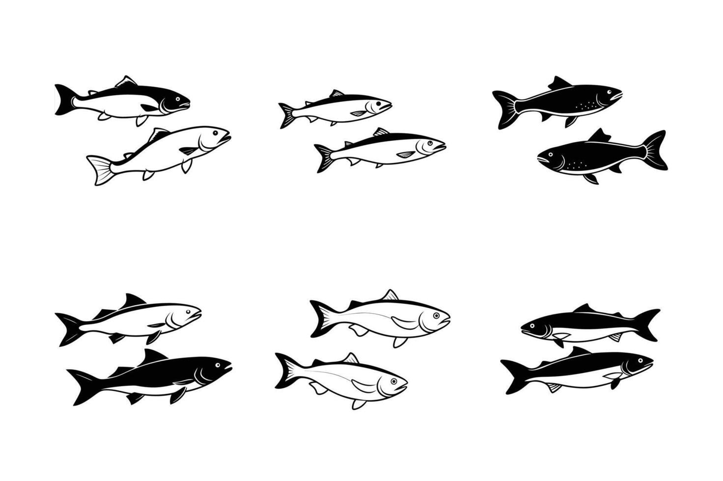 Create a black 2 Atlantic Salmon vector