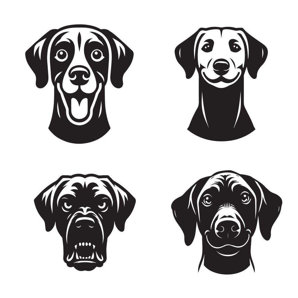 Collection of Rhodesian Ridgeback Dog Face illustration - Rhodesian Ridgeback Dog Logo Design vector
