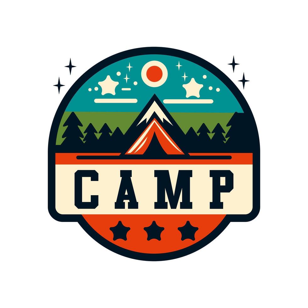 outdoor logo vintage cool illustration vector