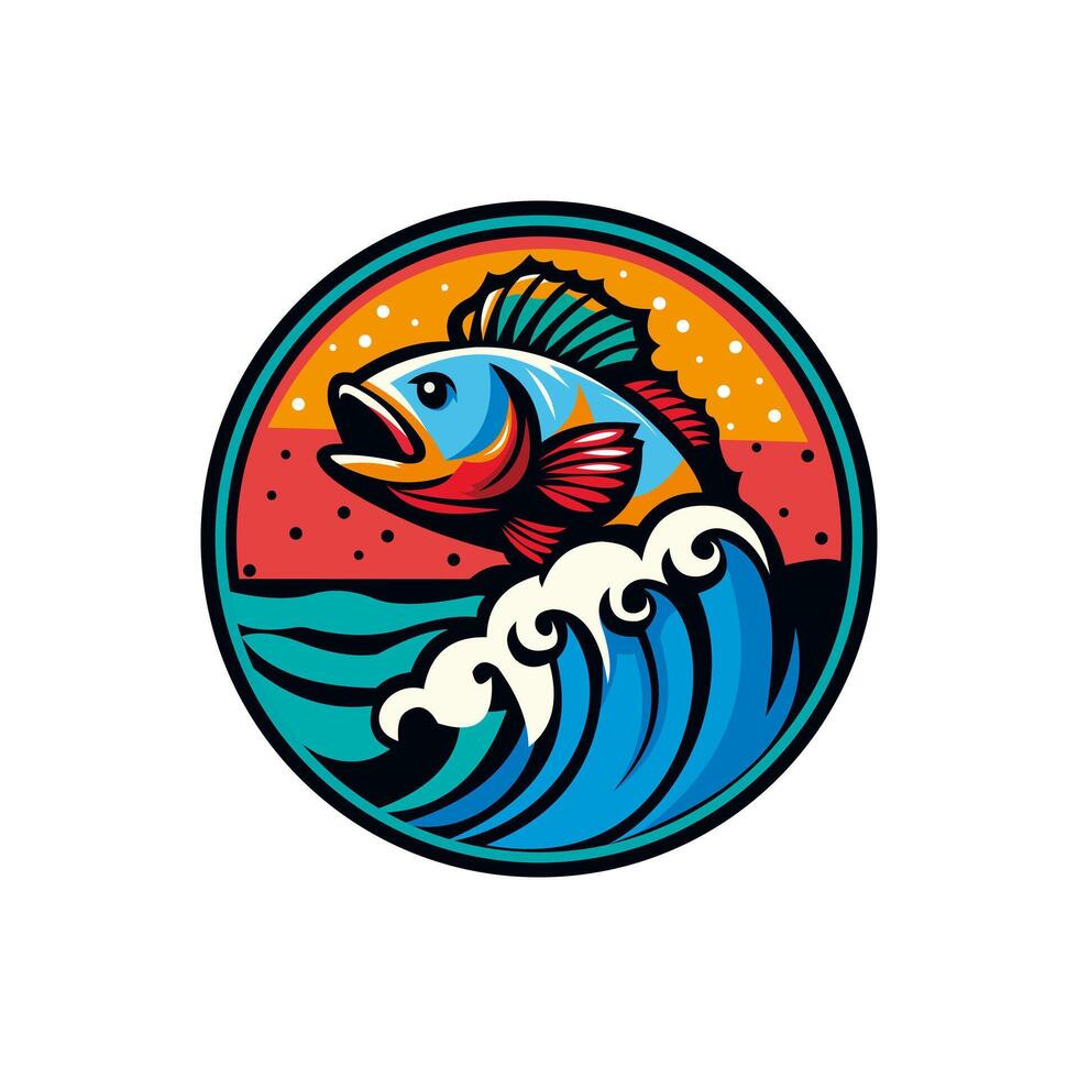 fish silhouette, fish illustration. jumping fish vector