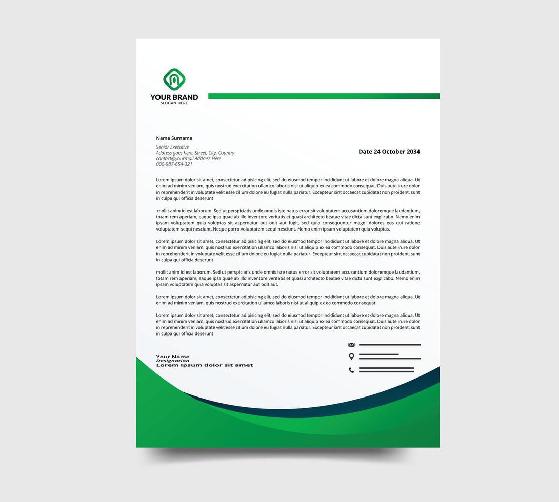 Minimal modern simple letterhead template design vector