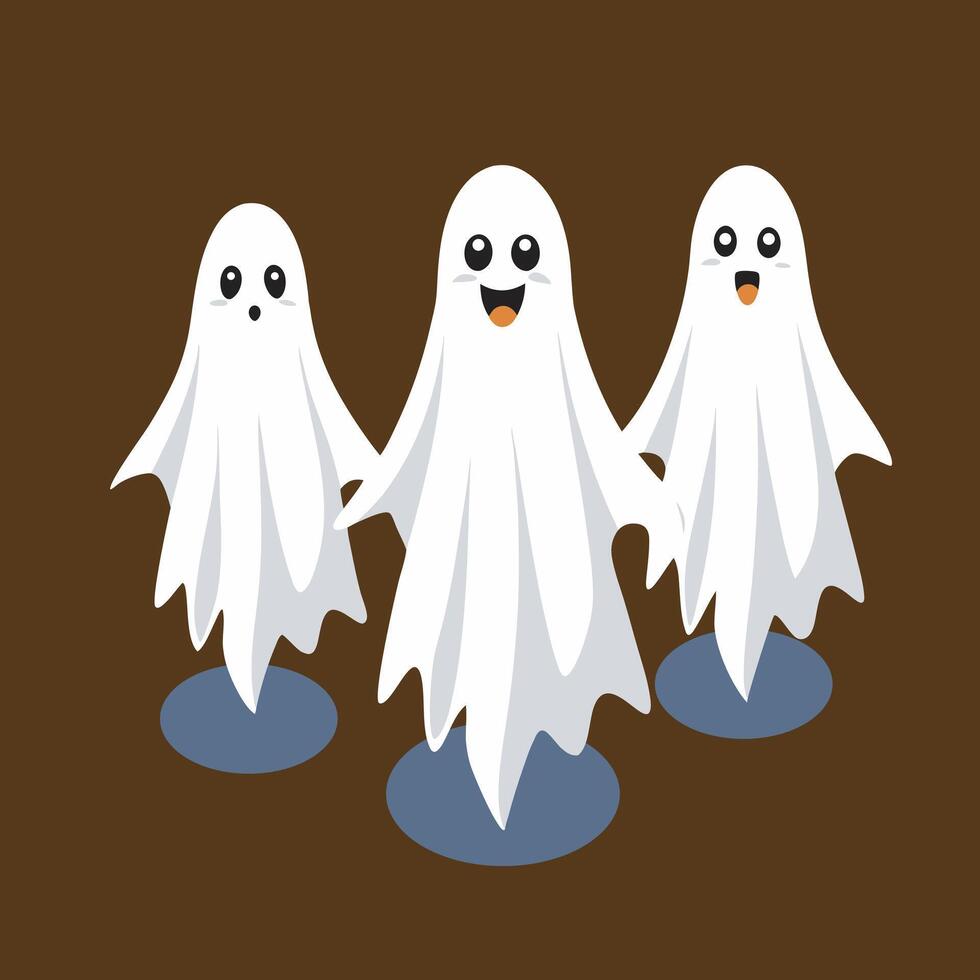Friendly halloween ghosts perfect for kid-friendly designs vector
