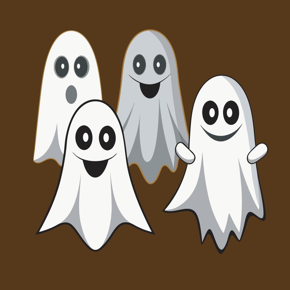 Spooky yet cute ghosts design for halloween events and decor. vector