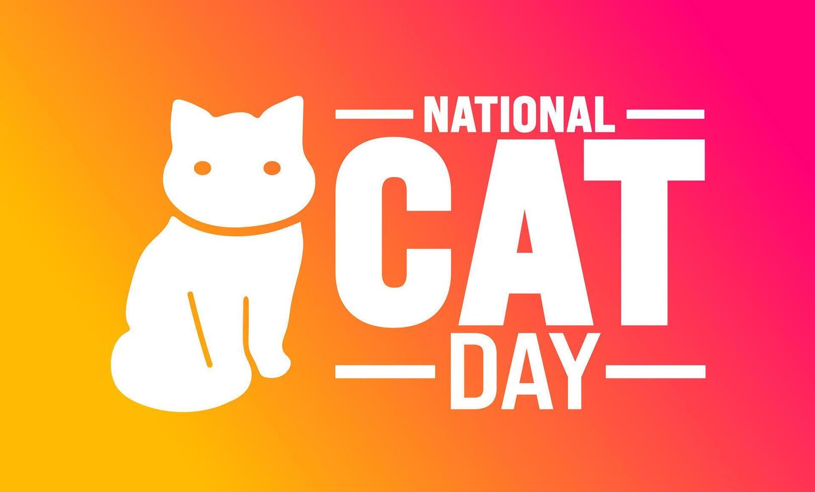 National Cat Day background or banner design template is observed every year in November. Holiday concept. Template for card, poster, placard, template. vector