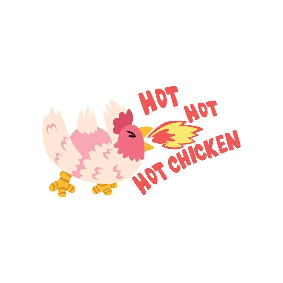 Hot chicken, spicy fire rooster, creative logo design element Illustration vector