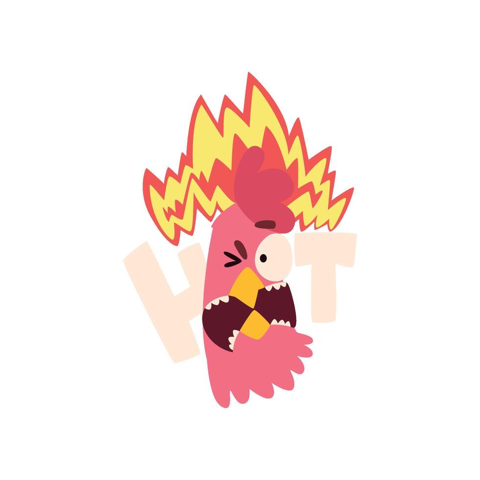 Hot rooster, spicy fire chicken, creative logo design element Illustration vector