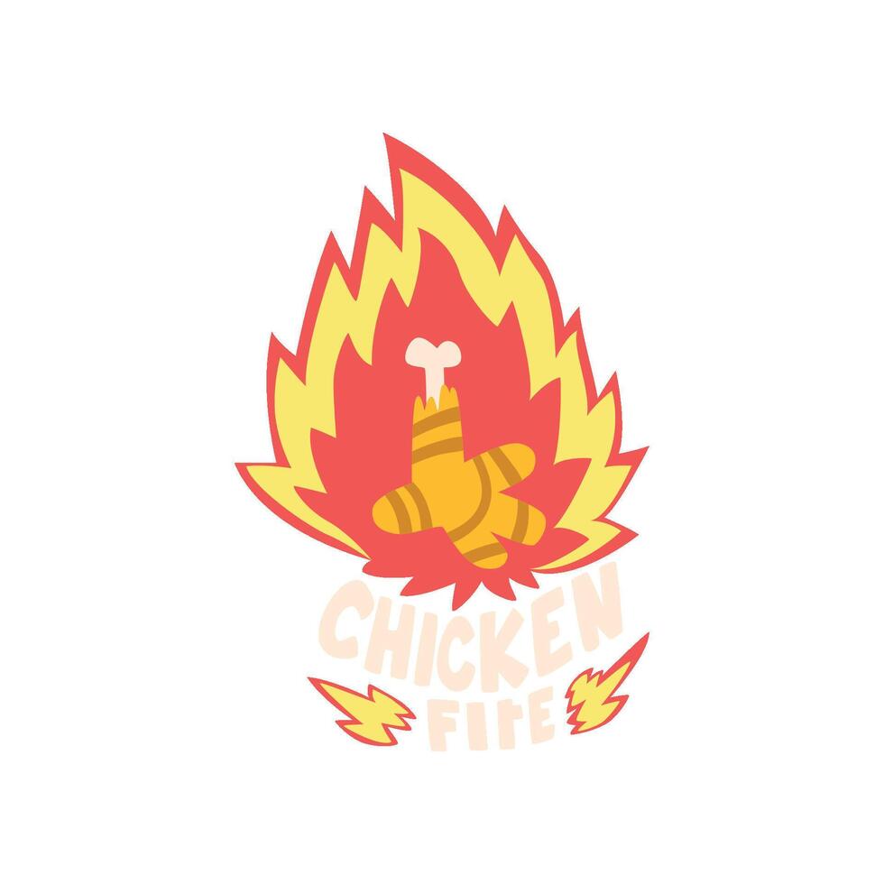 Chicken fire, hot creative logo design element Illustration vector