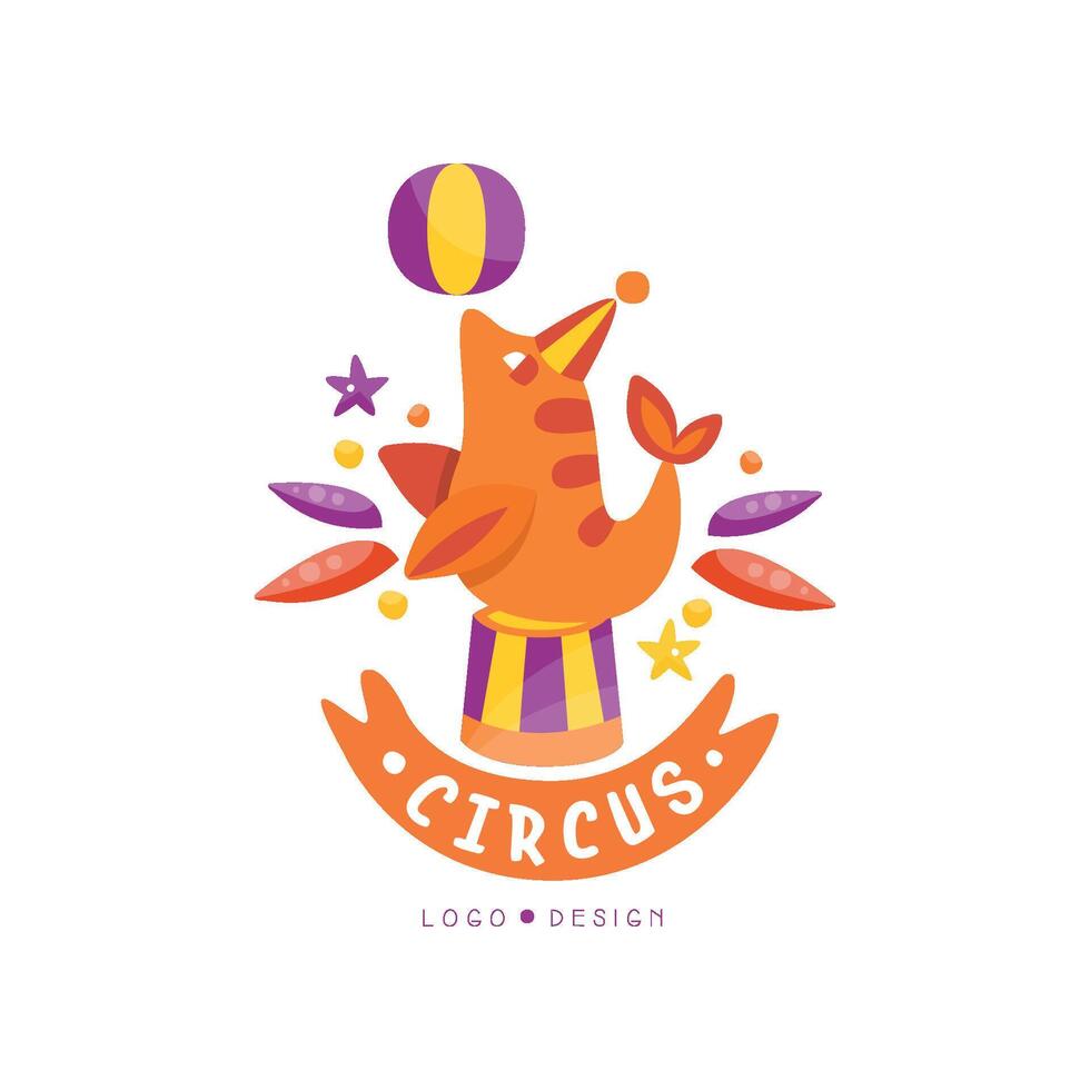 Circus logo design, carnival, festive, circus show label, badge, hand drawn template of flyear, poster, banner, invitation Illustration vector
