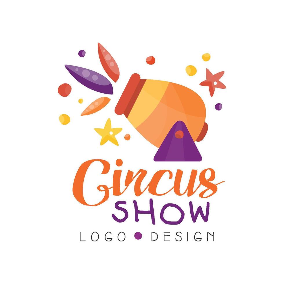 Circus show logo design, carnival, festive, circus show label, badge, design element can be used for flyear, poster, banner, invitation hand drawn Illustration vector