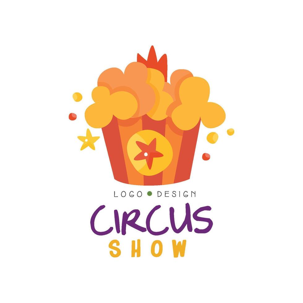 Circus show logo design template, carnival, festive, circus show label, badge, hand drawn design element can be used for flyear, poster, banner, invitation Illustration vector