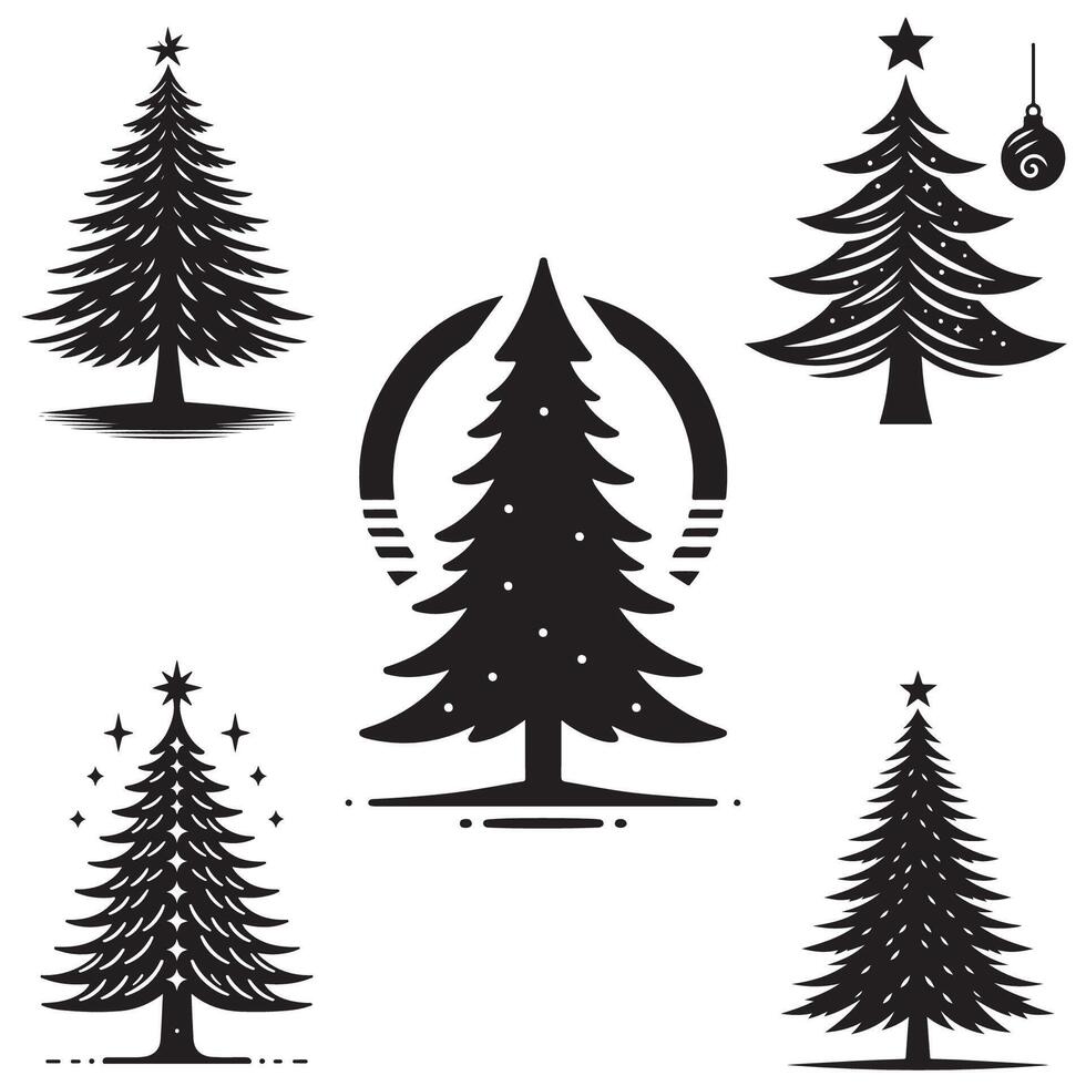 A simple yet elegant silhouette of a pine tree vector