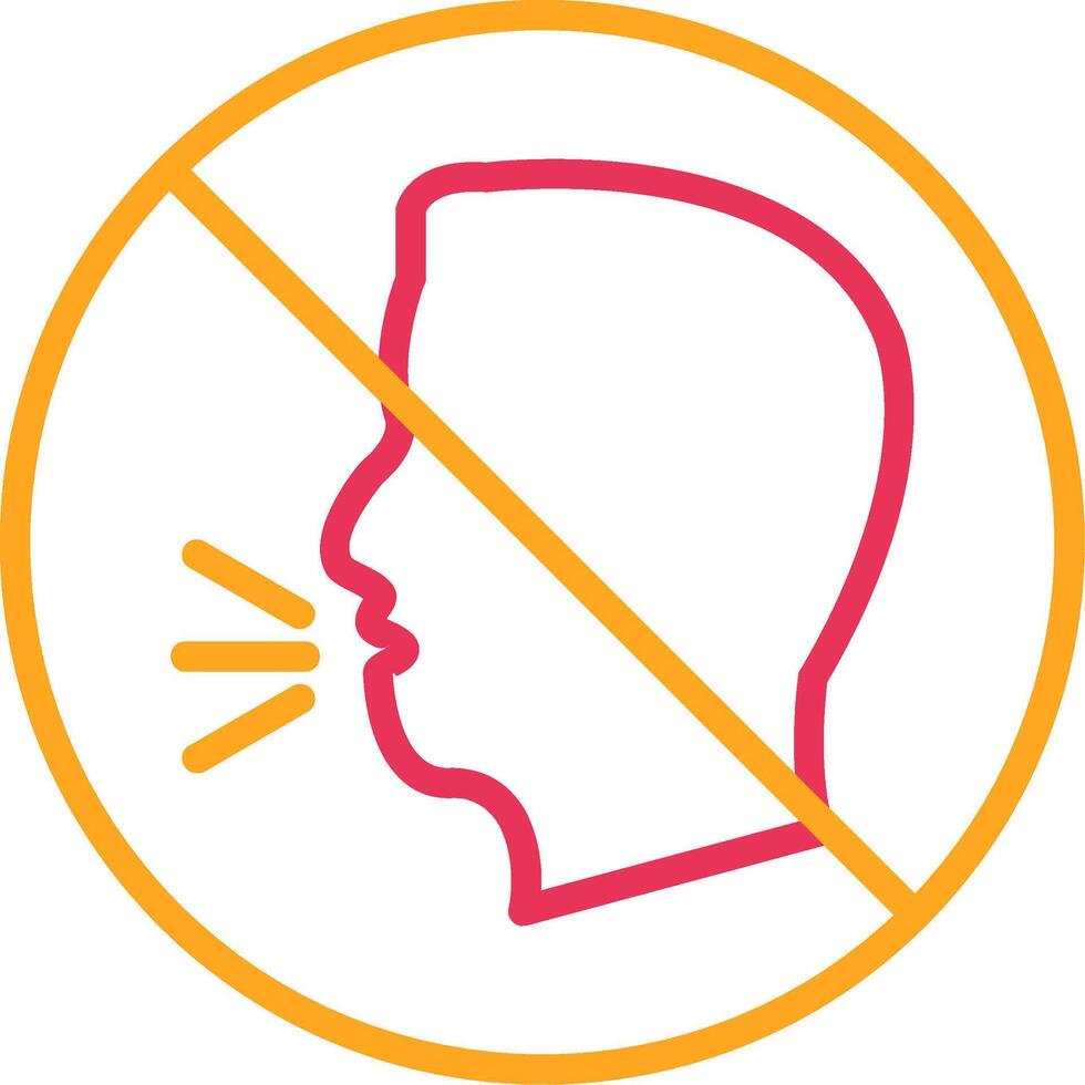 Inability To Speak Line Two Color Icon vector