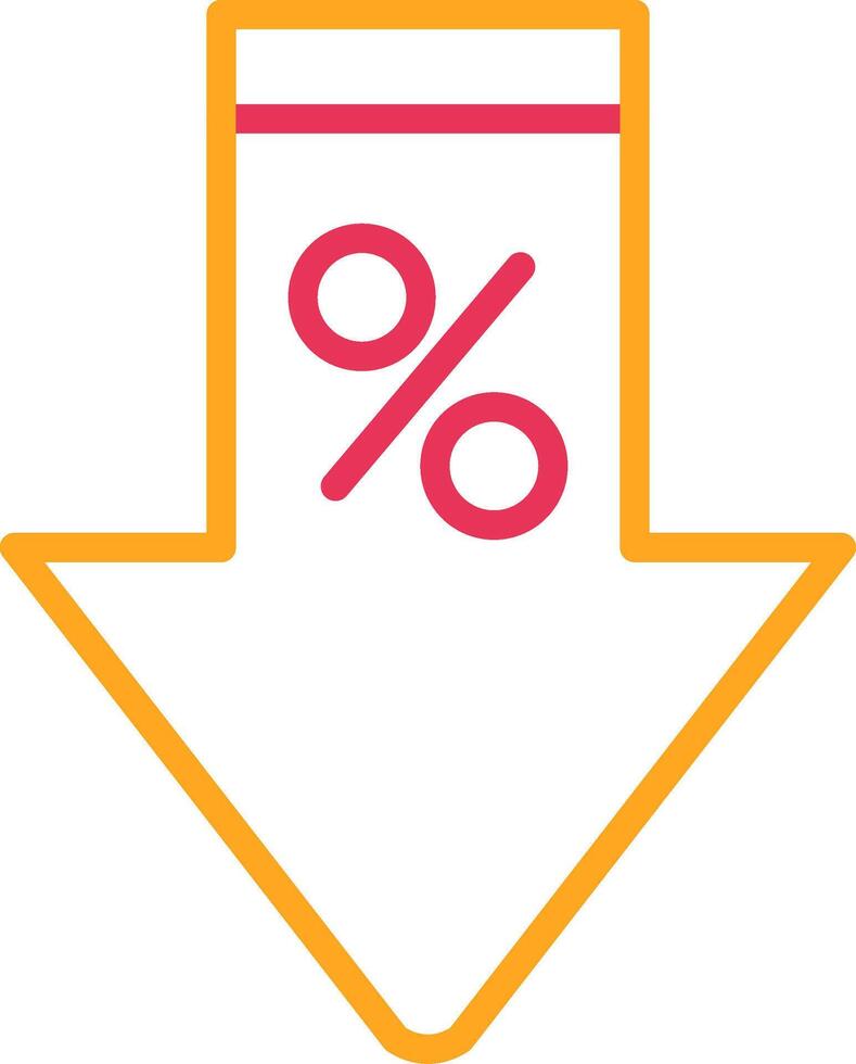 Discount Line Two Color Icon vector