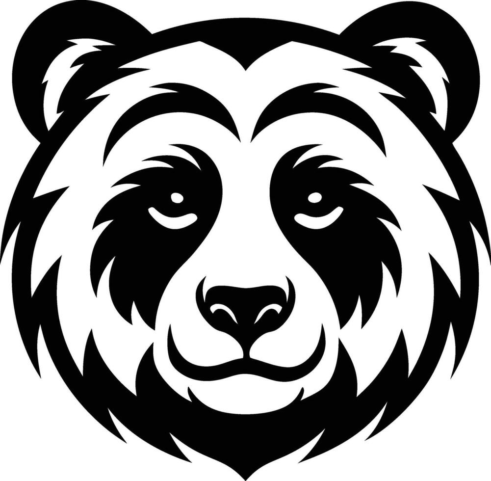 Charming Panda Head Silhouette Available on EPS File vector