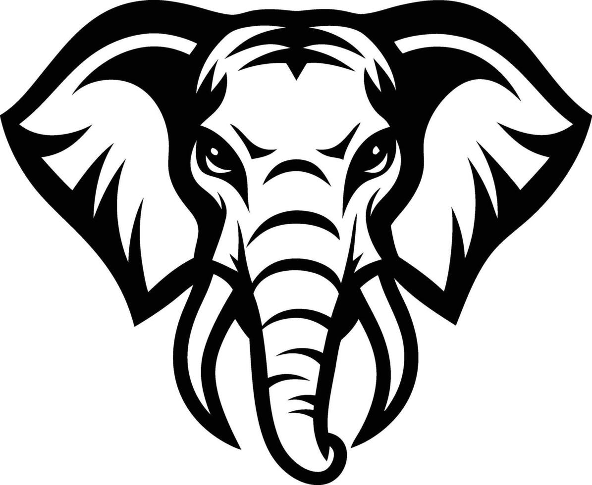 Majestic Elephant Head Silhouette Available on EPS File vector