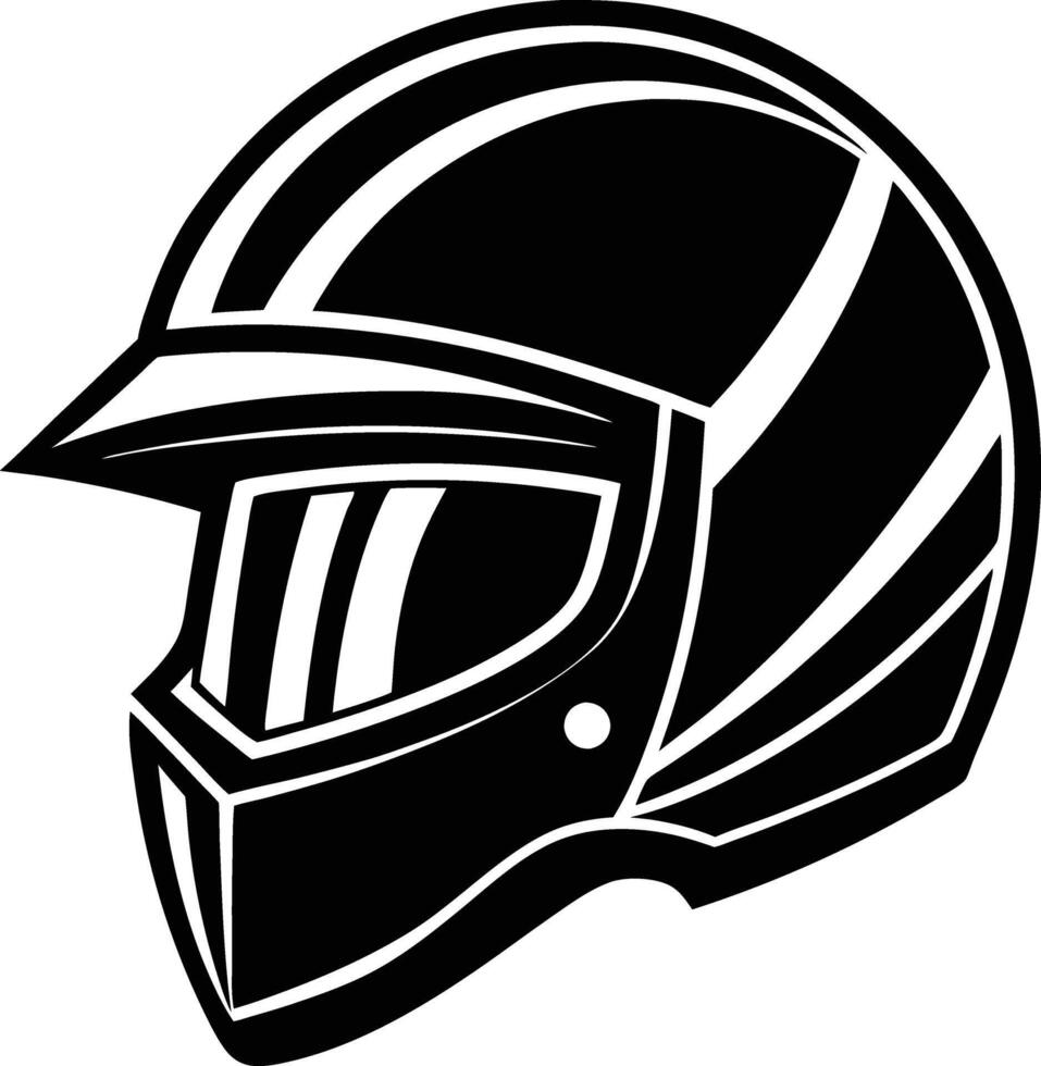 Sleek Motorcycle Helmet Silhouette Available on EPS File vector
