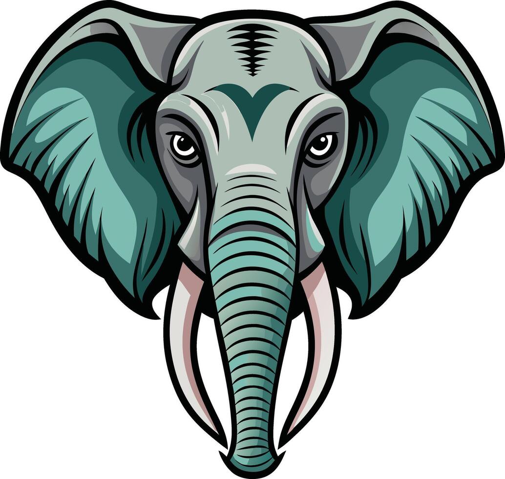 Bold Elephant Head Available on EPS File vector