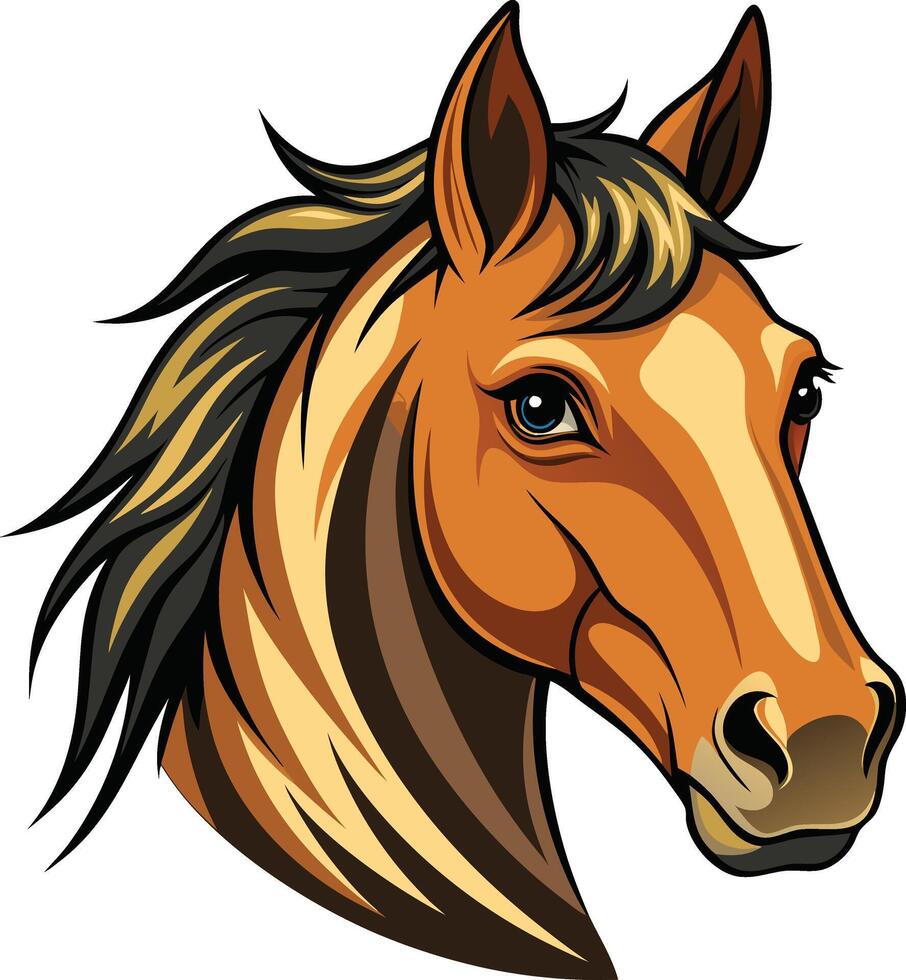 Graceful Horse Head Available on EPS File vector