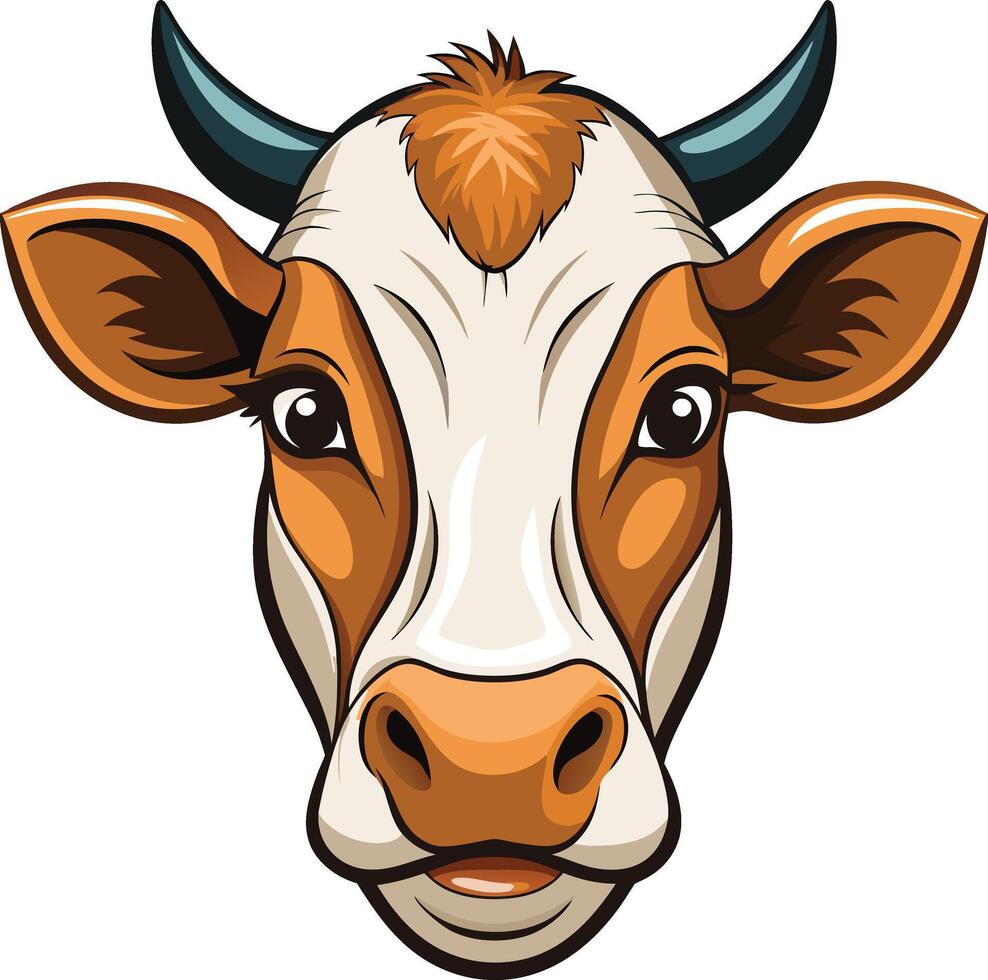 Charming Cow Head Available on EPS File vector
