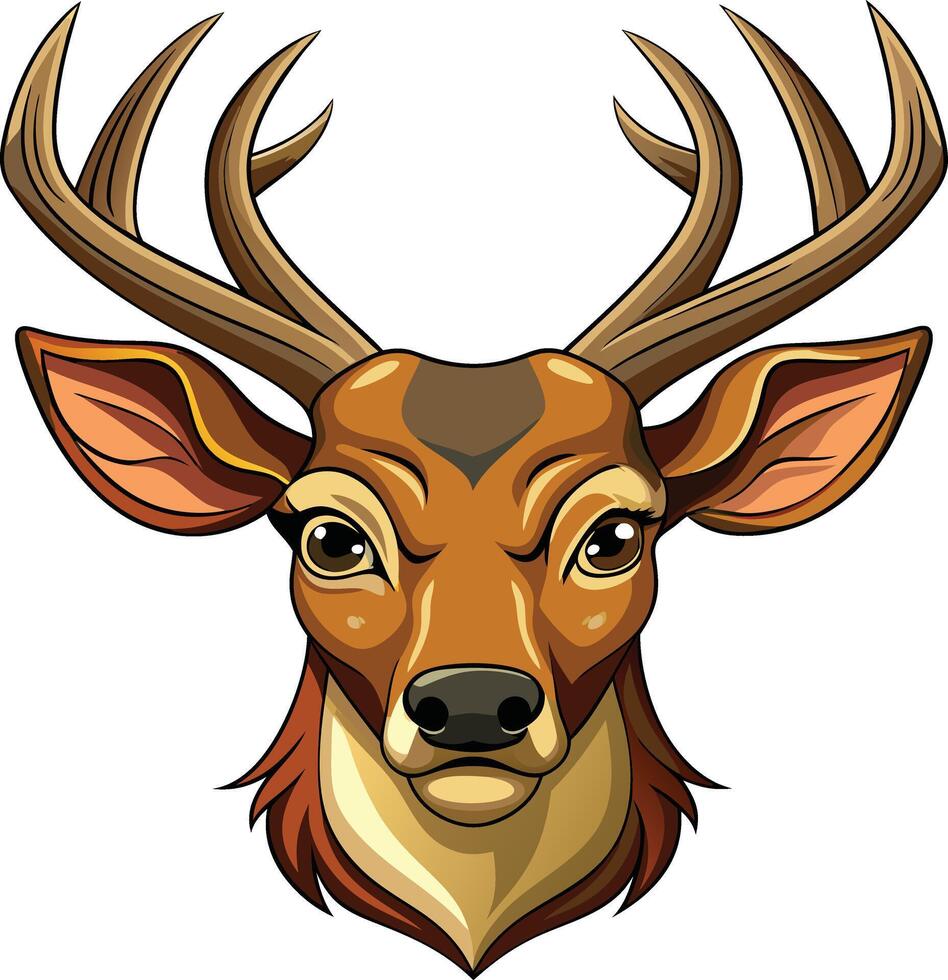Stylized Deer Head Available on EPS File vector