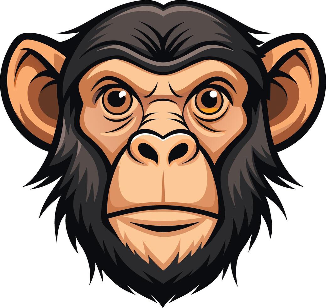 Majestic Chimpanzee Head Available on EPS File vector