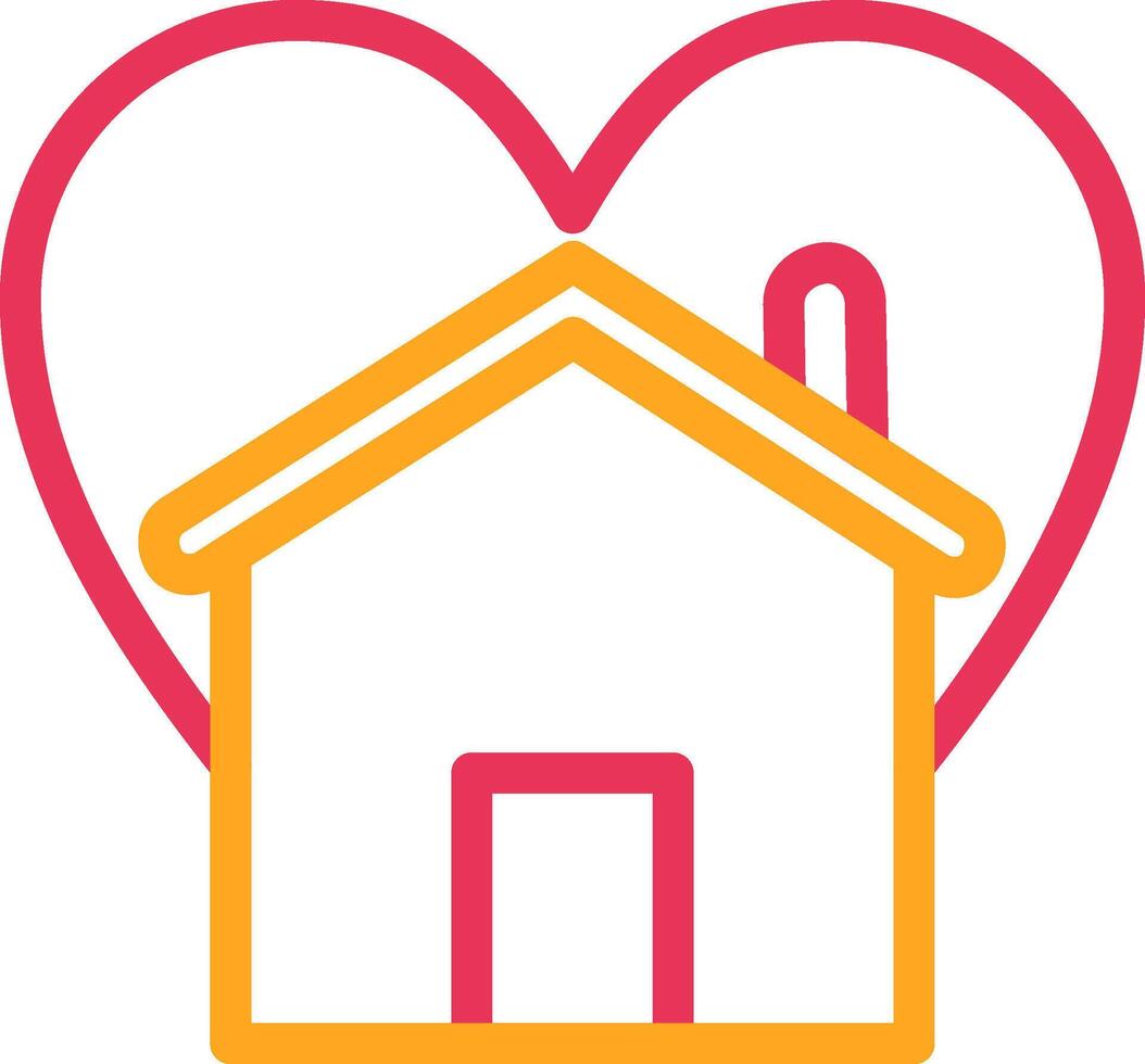 Stay Home Line Two Color Icon vector