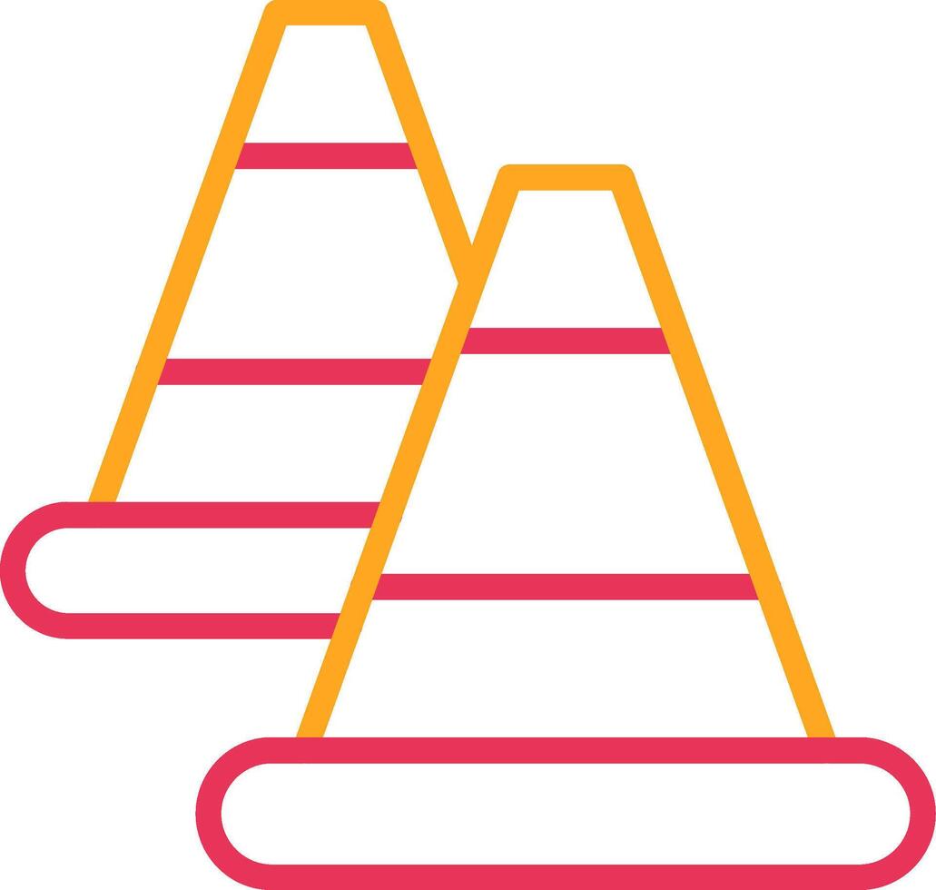 Traffic Cone Line Two Color Icon vector