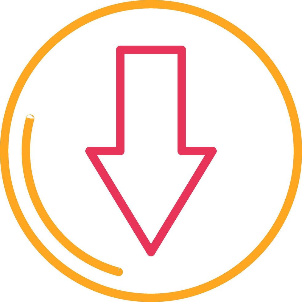 down arrow Line Two Color Icon vector