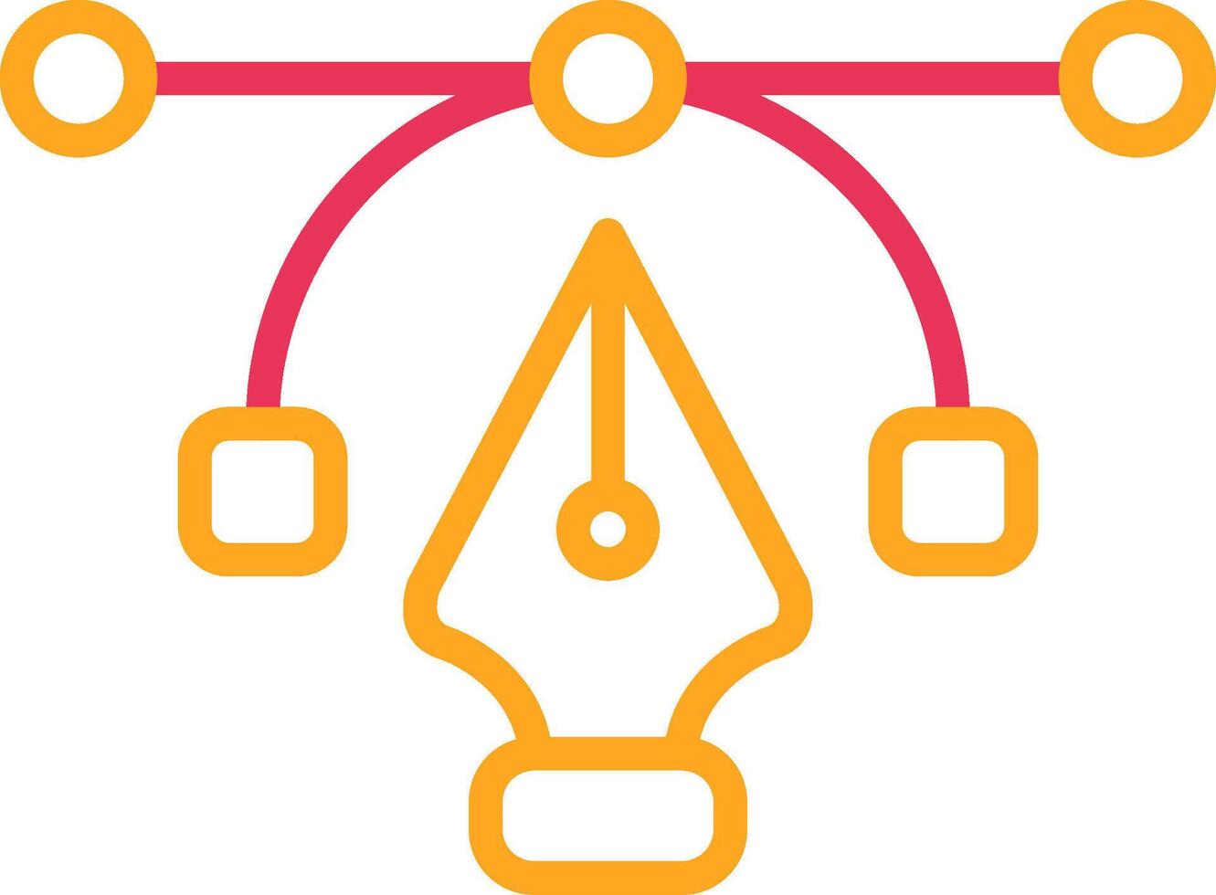 Pen Tool Line Two Color Icon vector