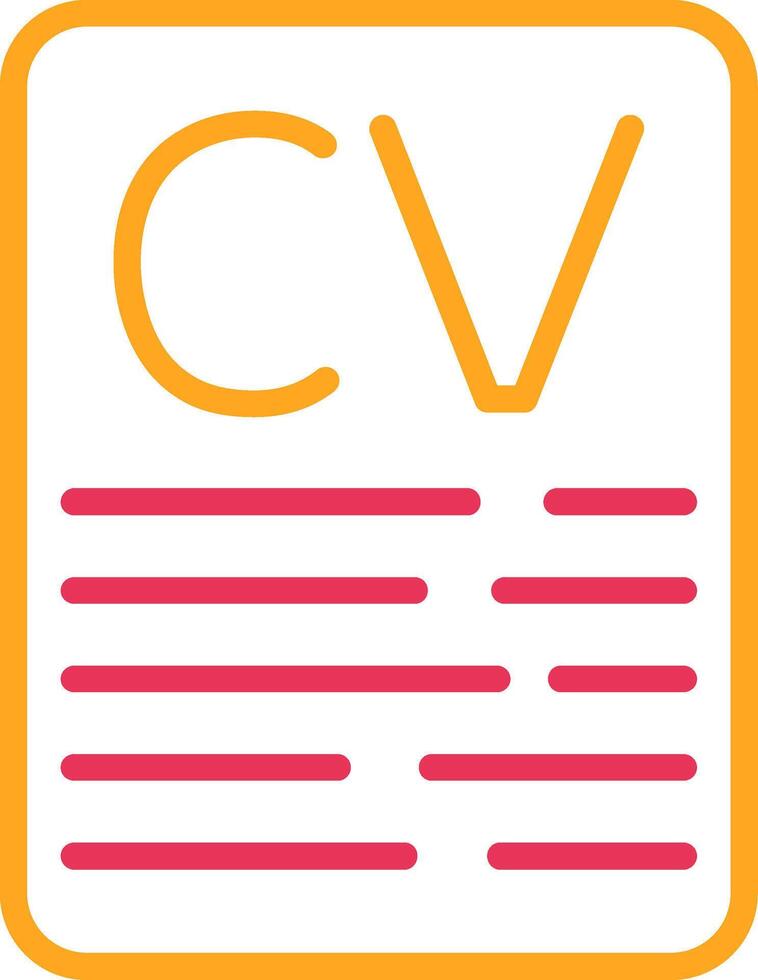 CV Line Two Color Icon vector