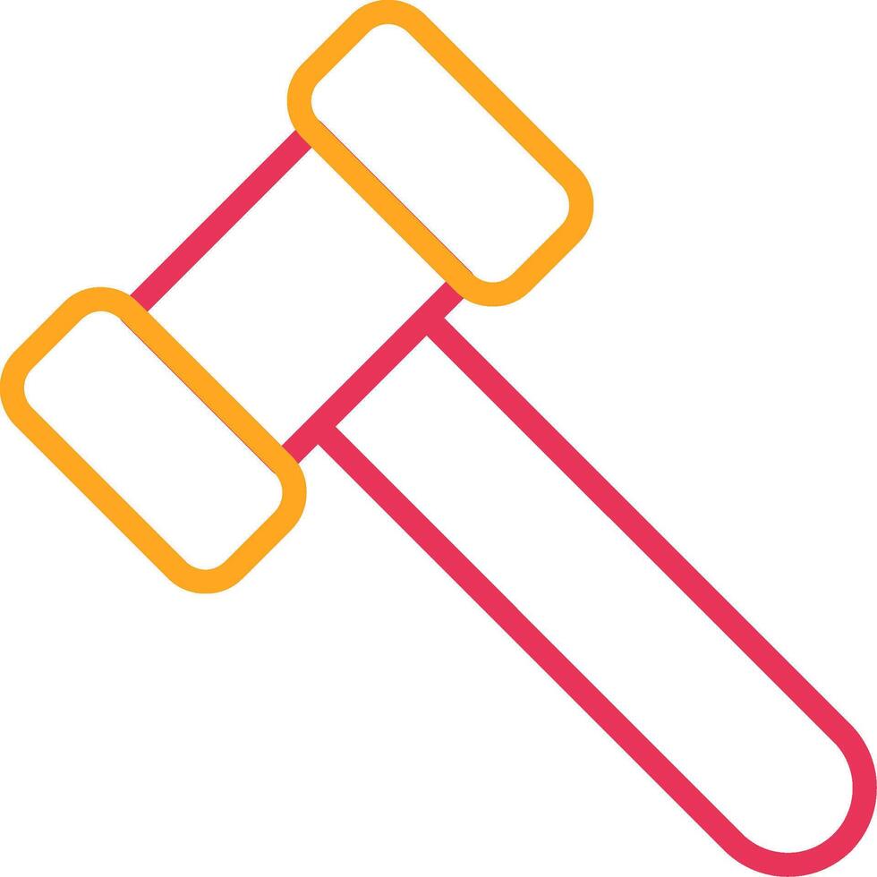 Hammer Line Two Color Icon vector