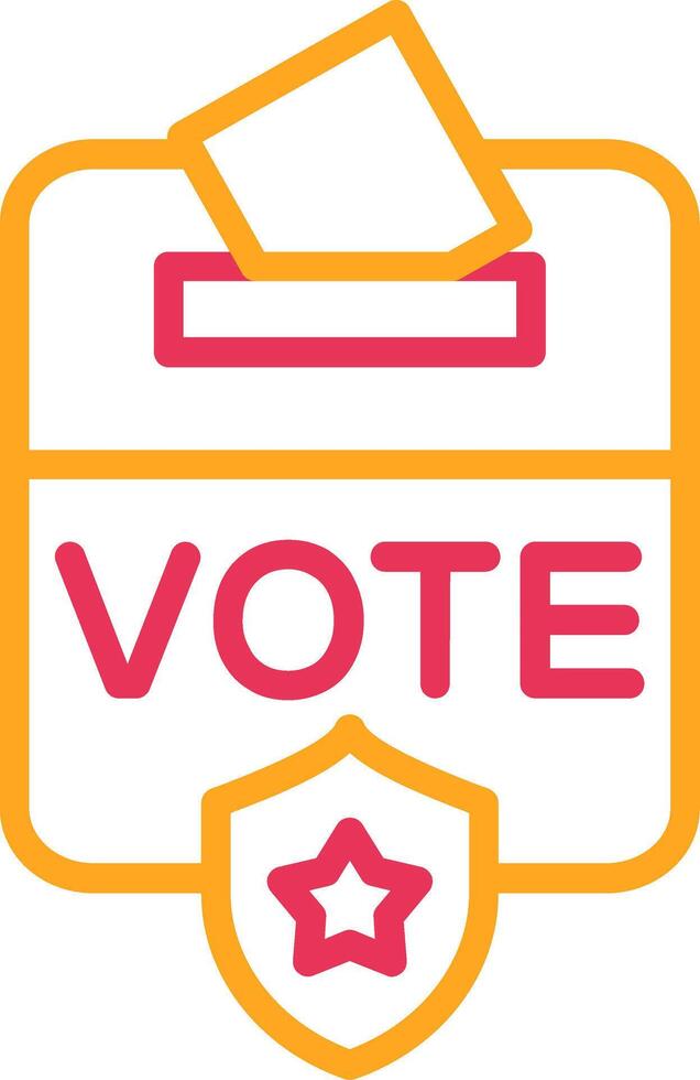 Voting Box Line Two Color Icon vector