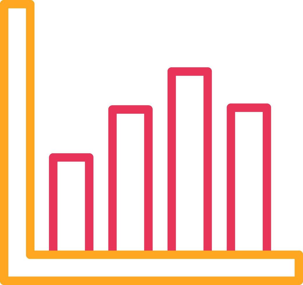 Bar Chart Line Two Color Icon vector